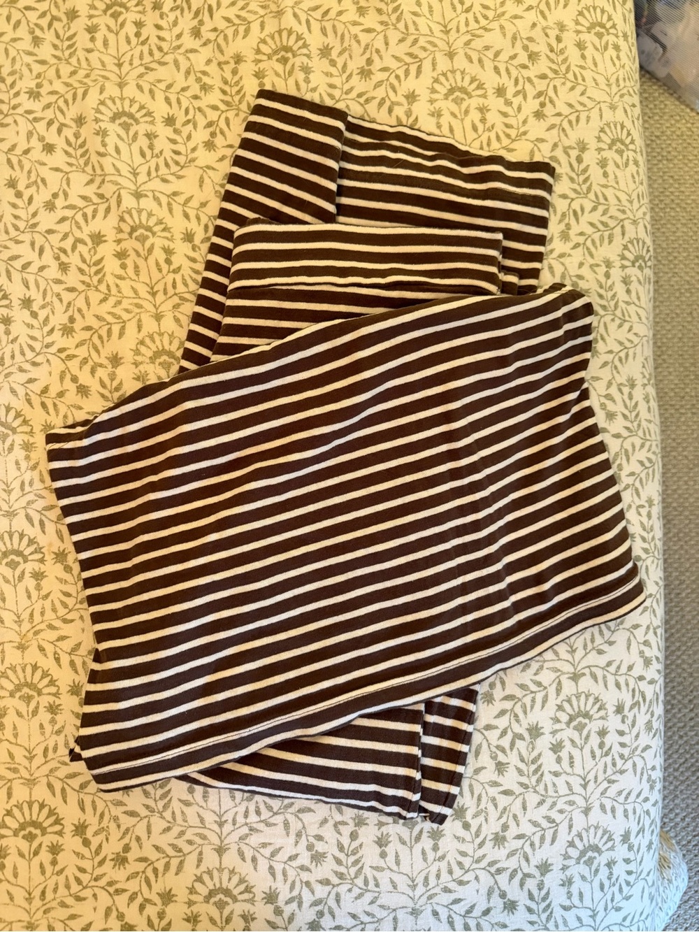 Free People Brown and White Striped Set